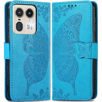 Flip case for Motorola Edge 50 Ultra, Butterfly, blue