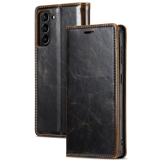 Flip case for Samsung Galaxy S23, ERBORD Waxy Wallet, brown