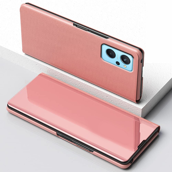 Case for Realme 9i / Oppo A96, Clear View, pink rose gold