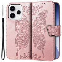 Butterfly flip case for Oppo Reno 15, pink