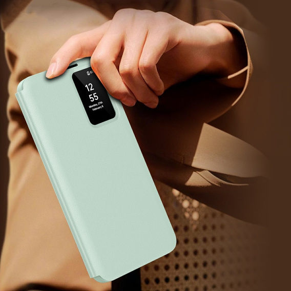 Flip case for Samsung Galaxy S25 Edge, Smart View Wallet, green