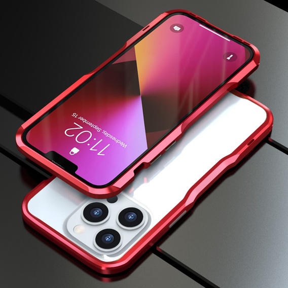 Case LUPHIE for iPhone 13 Pro Max, Armor Bumper, red