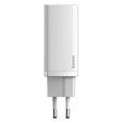 Baseus GaN2 Lite 65 W USB-C + USB-A mains charger, white (EU)