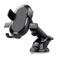 Car windshield mount with adjustment and automatic clamping for smartphones from 6 to 8.5 cm wide