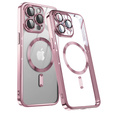 Case for iPhone 14 Pro Max, Electro MagSafe, pink + Screen Glass