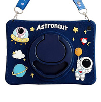 Children's silicone case for Samsung Galaxy Tab A8 10.5 20212 X200 / X205, armored with strap, Astronaut, dark blue