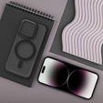 Case for iPhone 16 Pro Max, for MagSafe, ERBORD Matt Case, transparent / black + Screen Glass
