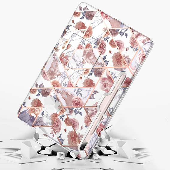 Case for Samsung Galaxy Tab S7 FE, Suritch Full Body Marble, pink