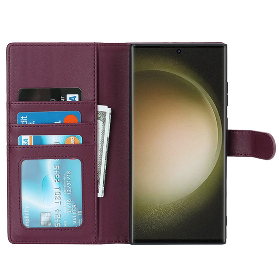 Flap case for Samsung Galaxy S23 Ultra, Wallet, for MagSafe, maroon