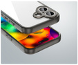 Case for iPhone 17, with camera cover, transparent with black sides