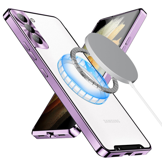 Camera Protection Case for Samsung Galaxy S21 FE 5G, CamShield MagSafe, transparent / purple