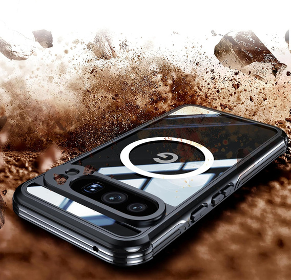 Case for Google Pixel 9 Pro XL, Shockproof, with glass, for MagSafe, black
