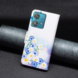 Flip case for Motorola Edge 40 Neo, Wallet, butterfly & flowers, white