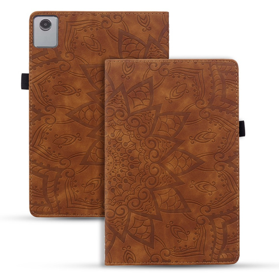 Flap case for Lenovo Tab M11, flower, brown