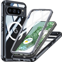Case for Google Pixel 8 Pro, Shockproof, with screen film, for MagSafe, black