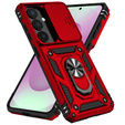 Armoured case with stand and lens cover for Samsung Galaxy S26, red