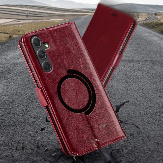 Flip case for Samsung Galaxy A54 5G, Wallet, do MagSafe, red