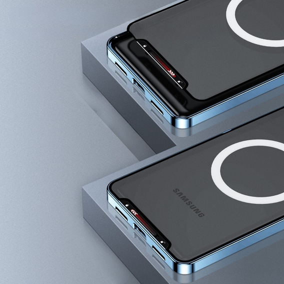 Camera Protection Case for Samsung Galaxy S23 Ultra, CamShield MagSafe, transparent / blue