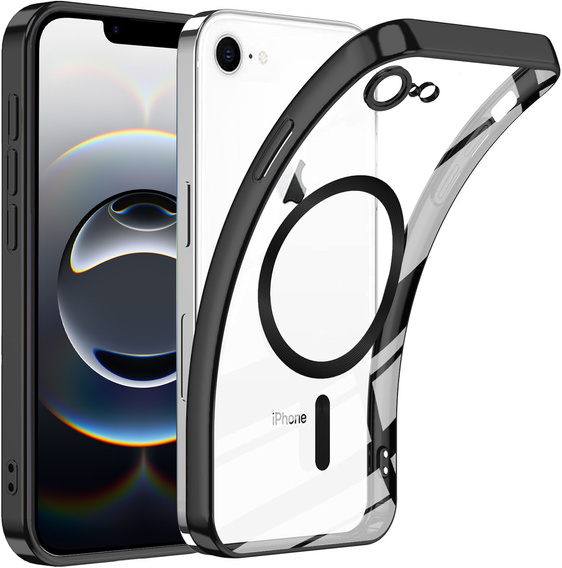 Case for iPhone 16E, Electro MagSafe, black + Screen Glass