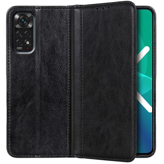 Case for Xiaomi Redmi Note 11/11S, Wallet Litchi Leather, black