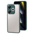 Silicone case for Xiaomi Poco F6, with camera protection, transparent / green