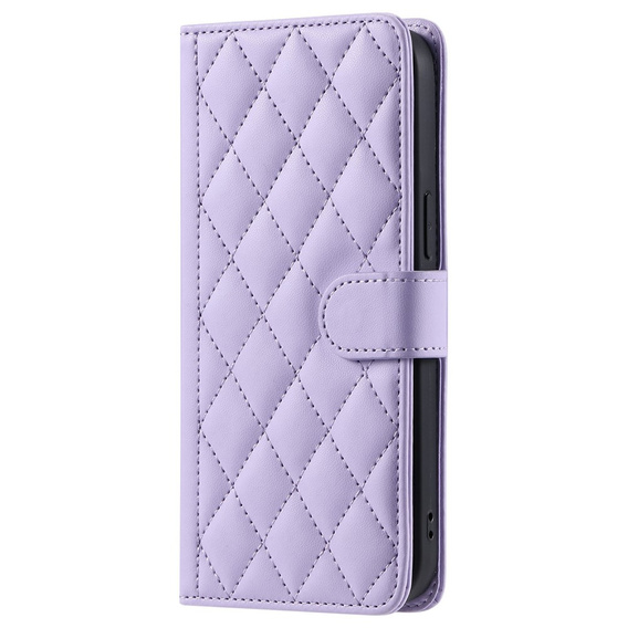 Flip case for Samsung Galaxy S25 FE, Rhombus Crossbody Leather, purple