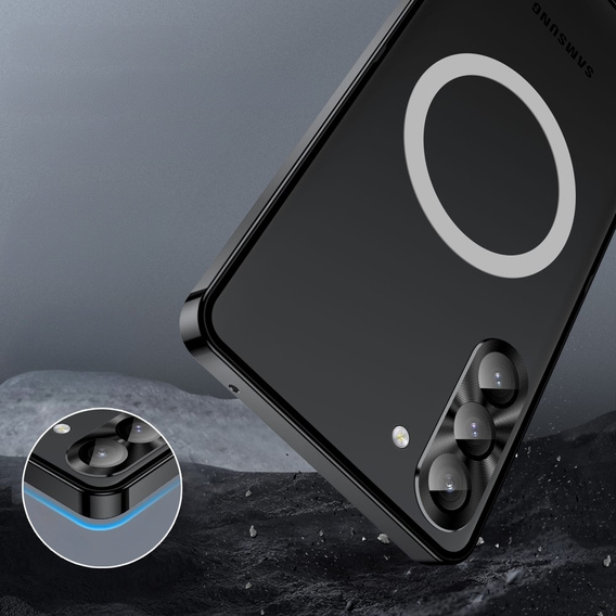 Camera Protection Case for Samsung Galaxy S23, CamShield MagSafe, transparent / black