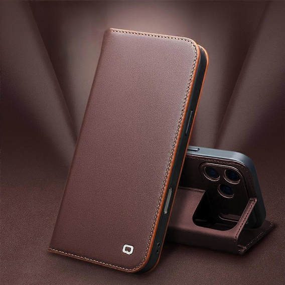 QIALINO leather wallet flip case for iPhone 17 Pro Max - brown