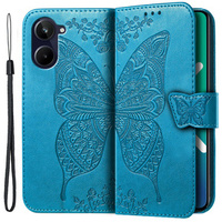Flip case for Oppo A17, Butterfly, blue