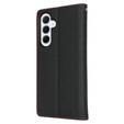 Flip case for Samsung Galaxy S25+ Plus, Litchi Skin Grain, black