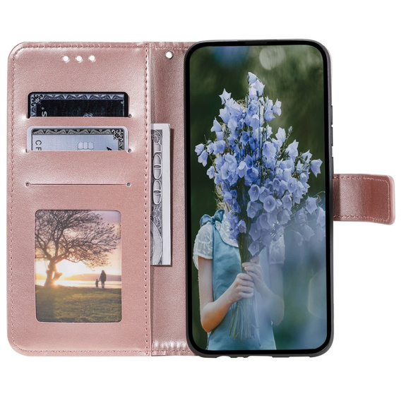 Flip case for Samsung Galaxy A35 5G, Mandala, pink rose gold