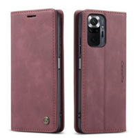 CASEME case for Xiaomi Redmi Note 10 Pro, Leather Wallet Case, red