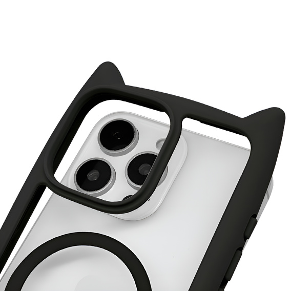 Case for iPhone 16 Pro Max, for MagSafe, Cute Cat, black + Screen Glass