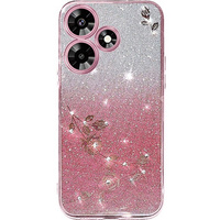 Case for Infinix Hot 30i, Glitter Flower, pink rose gold