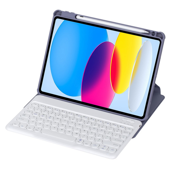 Keyboard case for iPad 11" 2025 A16 (11 gen.) / iPad 10.9" 2022 (10 gen.), Rotary 360° Leather, purple