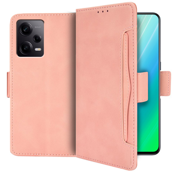 Flip case for Xiaomi Redmi Note 12 5G / POCO X5 5G, Card Slot, pink