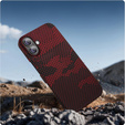 Case for iPhone 16 Plus, Aramid Fiber MagSafe, red