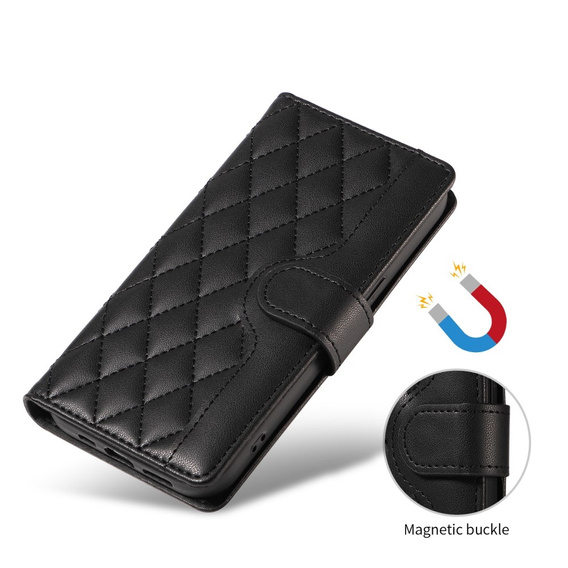 Crossbody Leather Wallet flip case for Honor 400 Pro 5G, black
