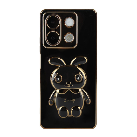 Case for Xiaomi Redmi Note 13 5G, Rabbit, black + 9H Tempered Glass