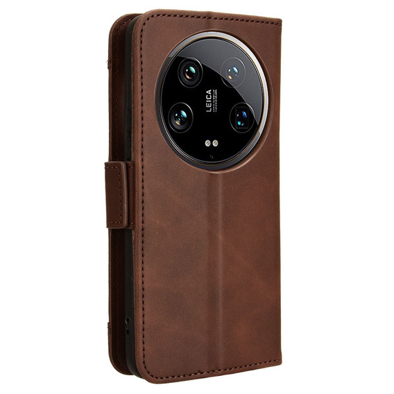 Flip case for Xiaomi 14 Ultra, Card Slot, brown
