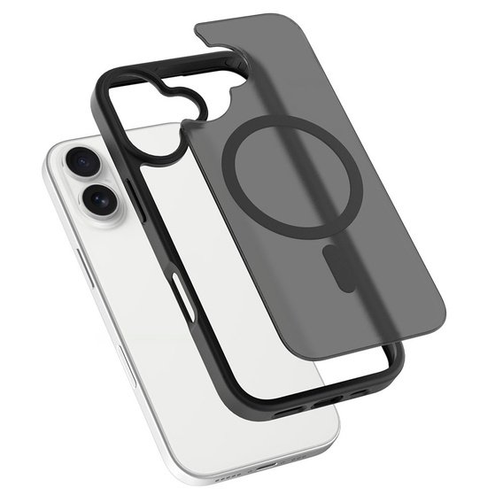 Matt Case for iPhone 17, for MagSafe, translucent black