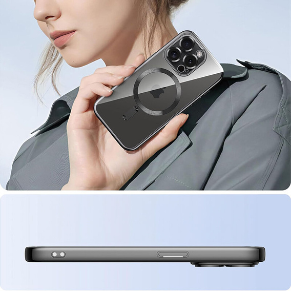 Case for iPhone 12 Pro Max, Electro MagSafe, black + Screen Glass