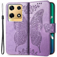 Flip case for Infinix Note 30 Pro 4G, Butterfly, purple