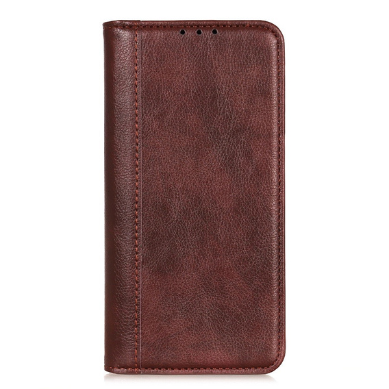 Case for Iphone 16E, Wallet Litchi Leather, brown