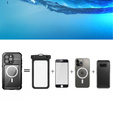 IP68 Waterproof Case for iPhone 15 Pro Max, SHELLBOX MagSafe, black