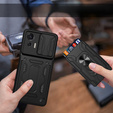Armored case for Motorola Edge 30 Neo 5G, Camera Slide Card Slot, black
