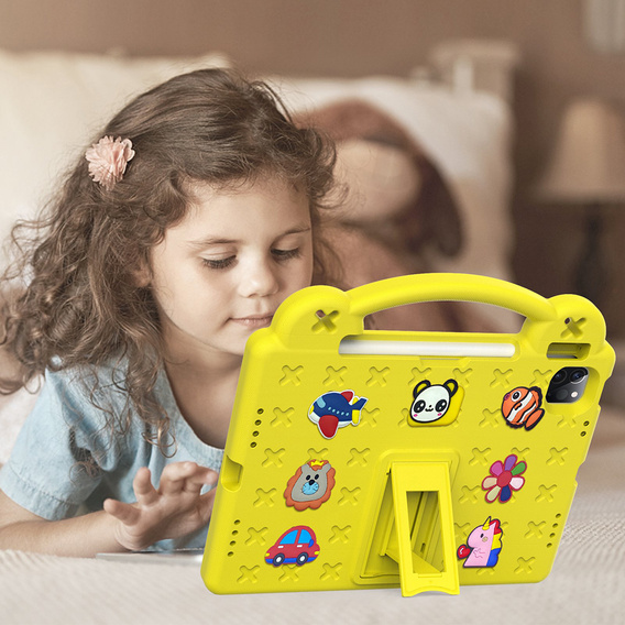 Children's case for iPad 10.9 2022 10 Gen, Cute Patterns, with stand, yellow