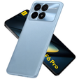 Leather case for Xiaomi Poco F6 Pro, leather hybrid, blue