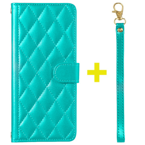 Flip case for Samsung Galaxy A16, Rhombus Crossbody Leather, green
