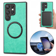 Case for Samsung Galaxy S23 Ultra, Leather Hybrid MagSafe, green